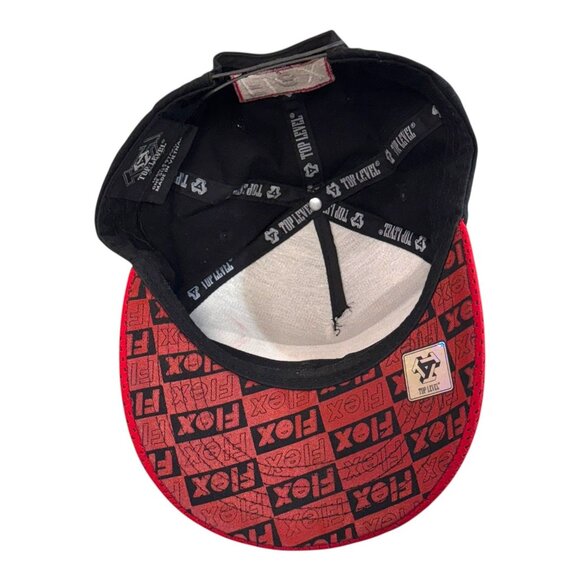 Top Level FLEX Snapback Hat Black & Red 100% Cotton One Size Fits All - Picture 3 of 10